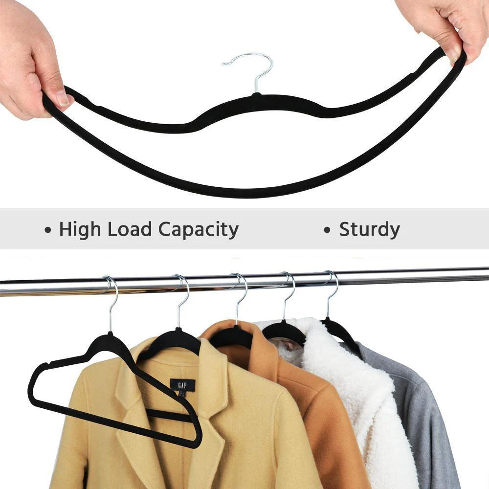 Yaheetech Velvet Hangers Black - Image 4