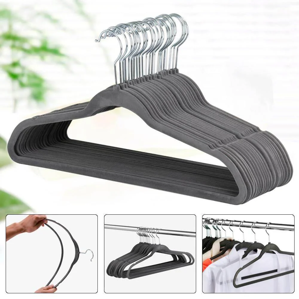 Yaheetech Velvet Hangers Gray - Image 5