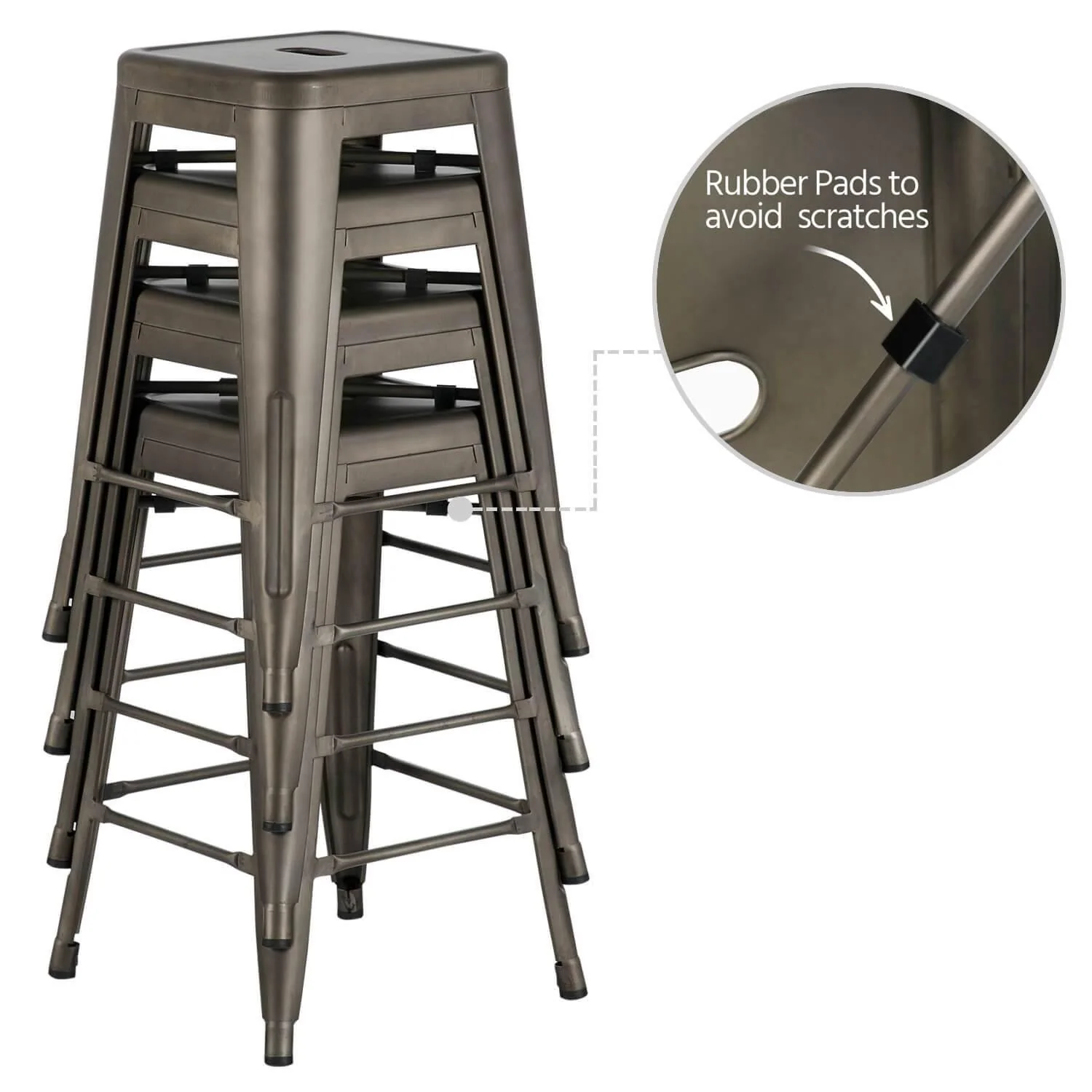 Yaheetech 24 inch Set of 4 Counter Height Metal Bar Stools - Image 5