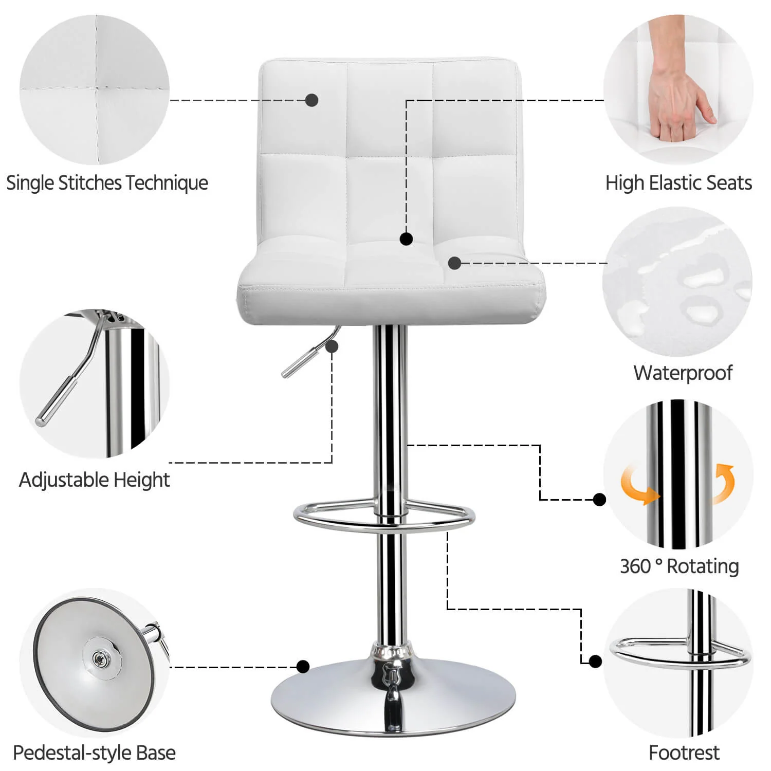 Yaheetech Bar Stools Counter Chairs - Image 12