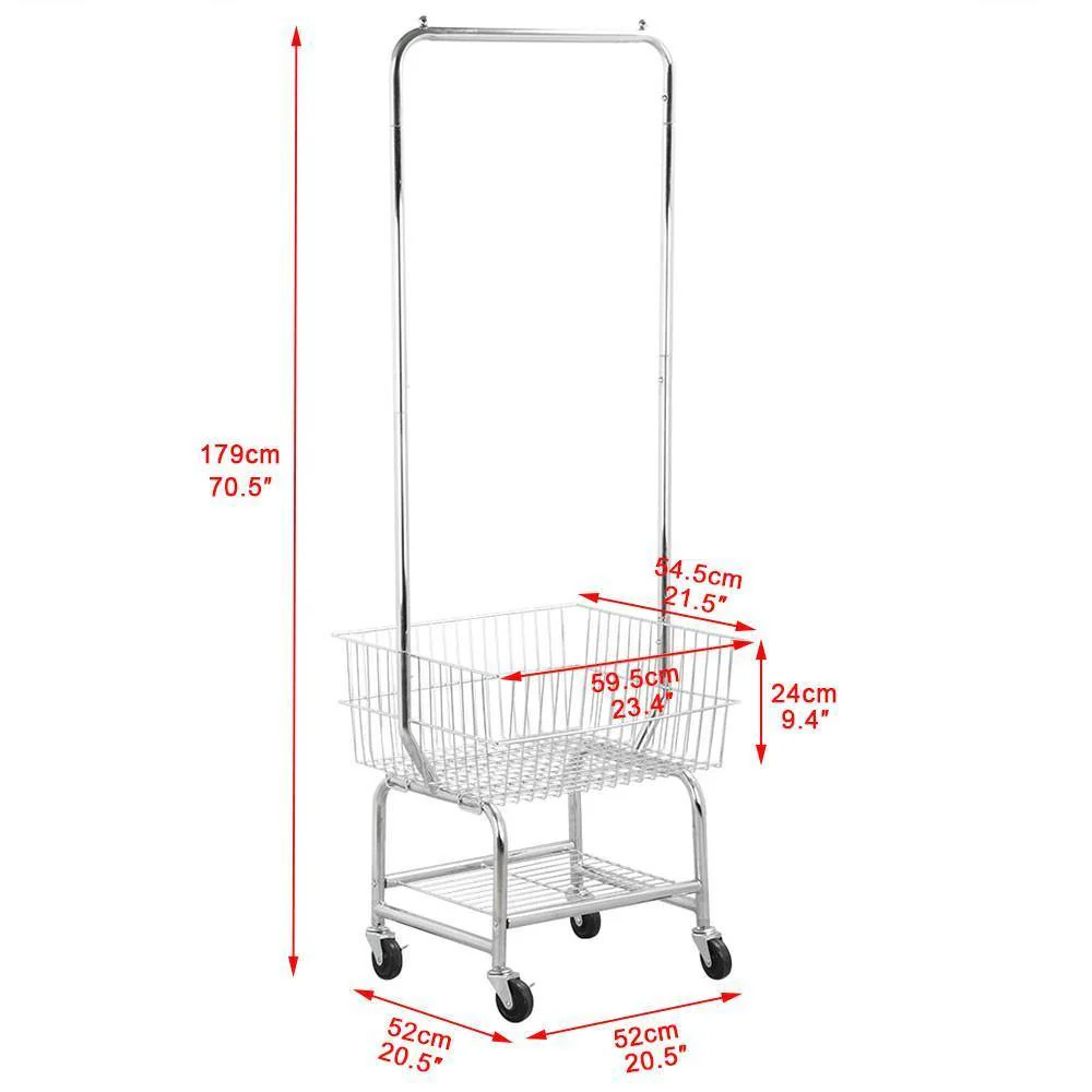 Yaheetech Rolling Laundry Bakset with Wheels - Image 3