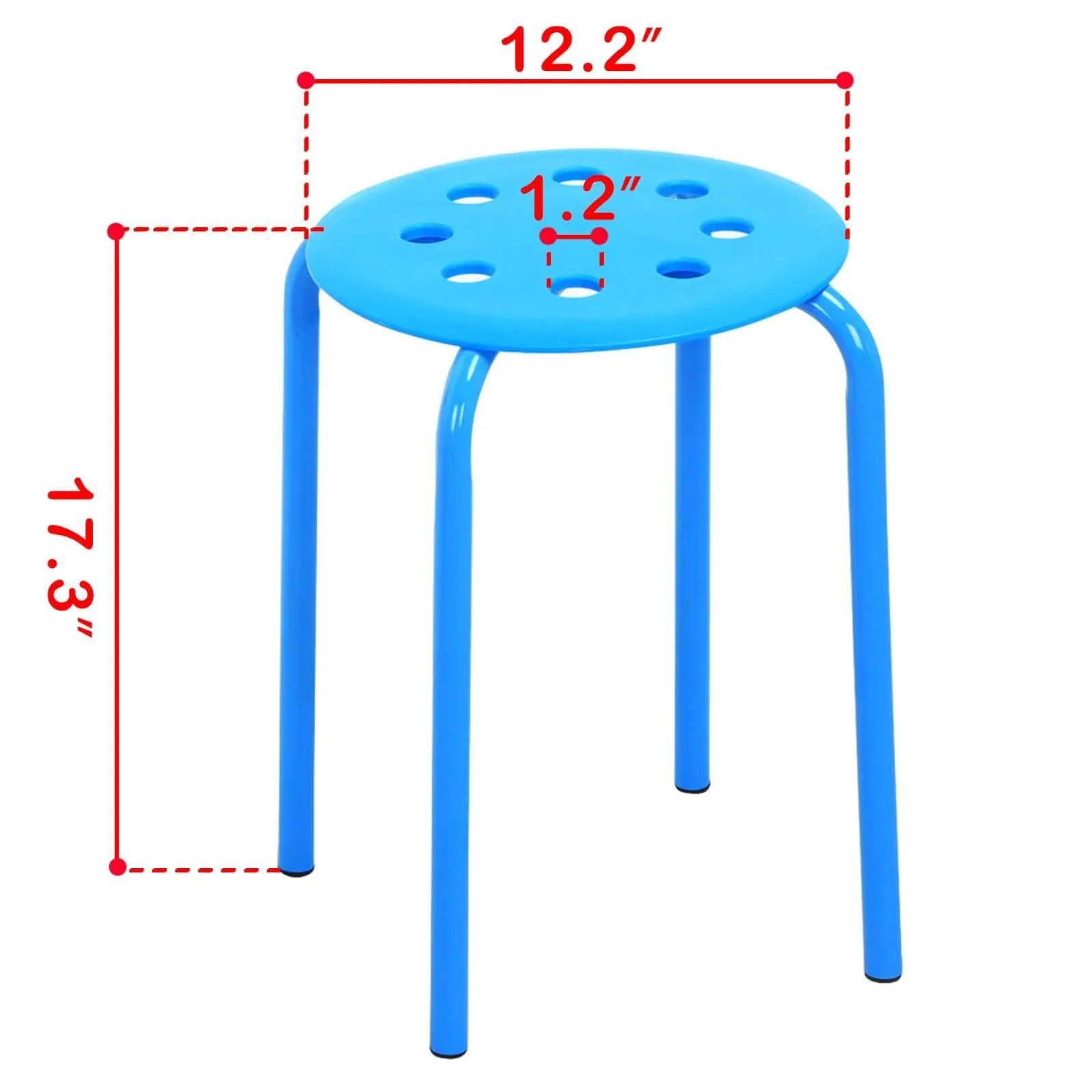 Yaheetech 17.3 Inch Stackable Stools 5pcs - Image 3