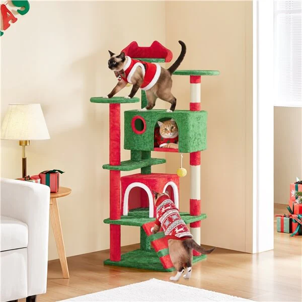 54.5'' Tall Cat Tree Condo Kitten Tree Tower - Image 4