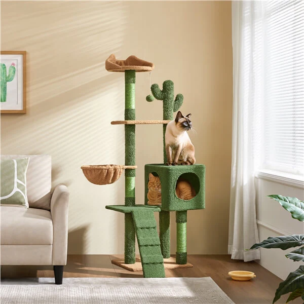 59.5″ H Cactus-Design Cat Tree for Indoor Cats - Image 4