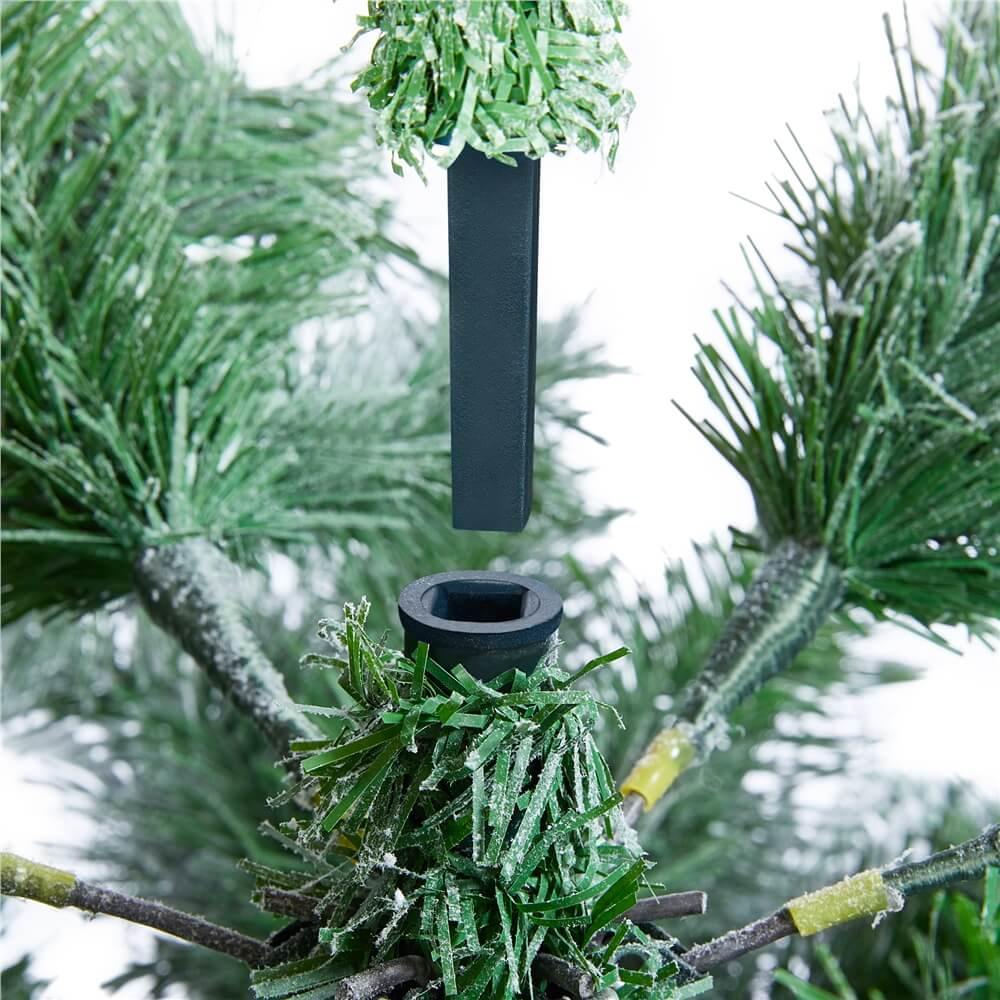 Yaheetech 6Ft Pre-lit Flocked Artificial Christmas Tree - Image 11