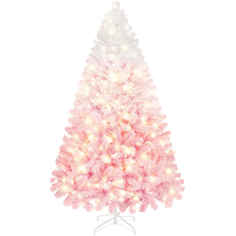 Yaheetech 6Ft Pre-lit Flocked Artificial Christmas Tree - Image 7