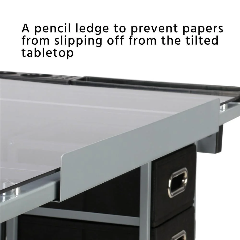 Yaheetech Adjustable Glass Drafting Table for Artist Painters Home Office - Image 5