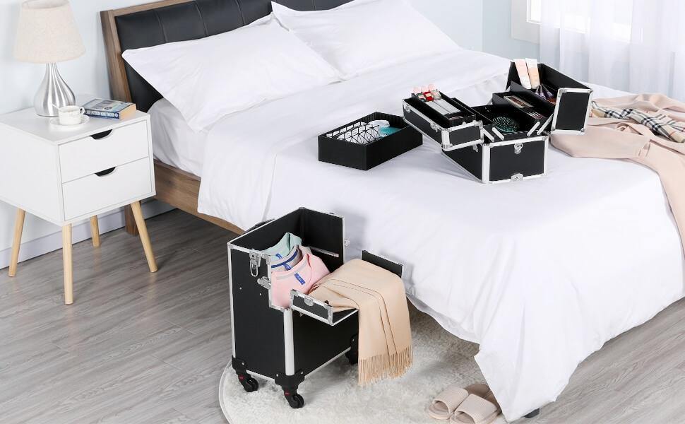 Yaheetech 41.9 Inch Makeup Train Case 3 In 1 - Image 8