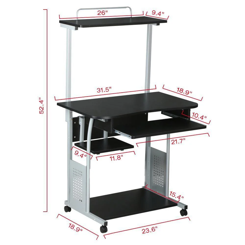Yaheetech 3 Tiers Mobile Computer Desk - Image 3