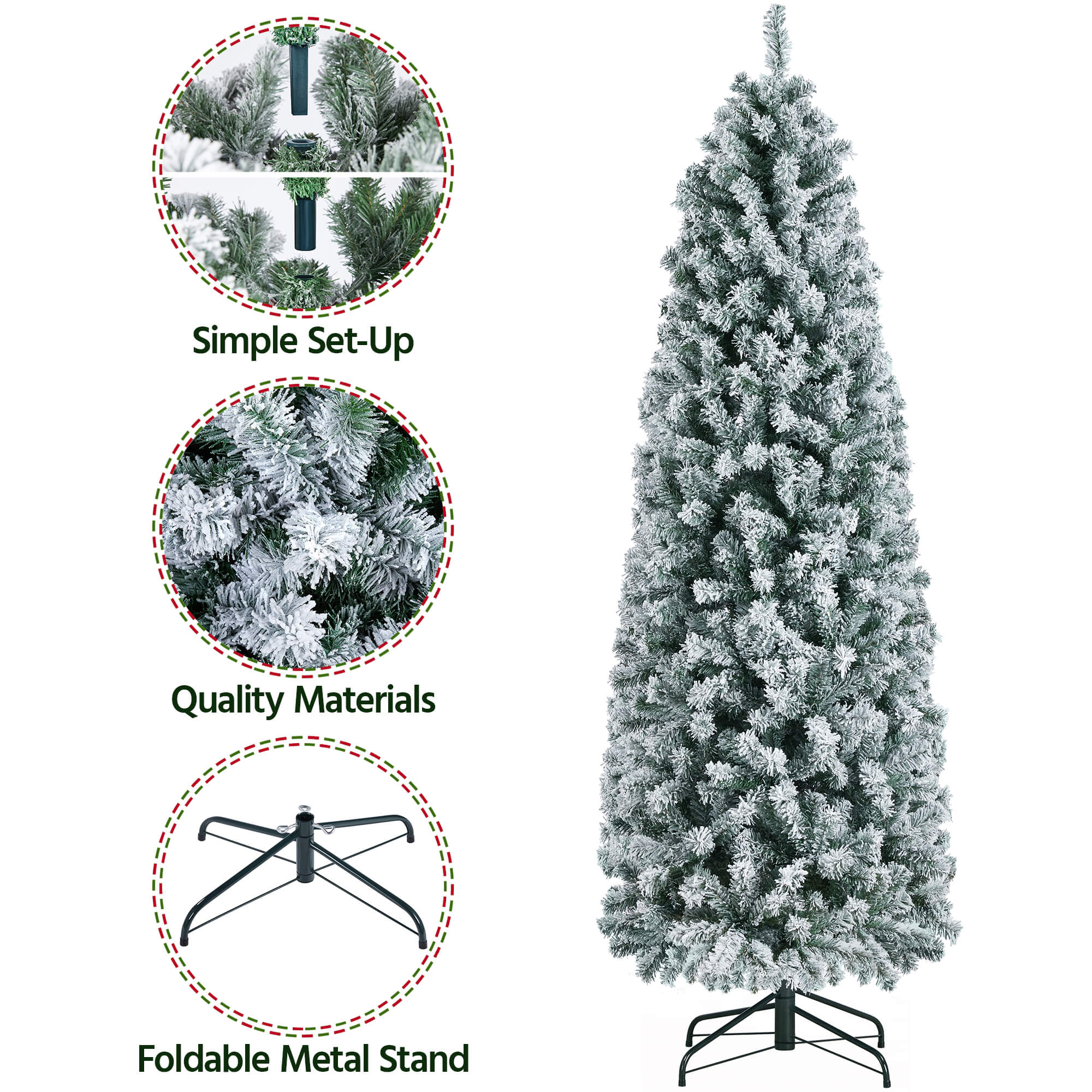 Yaheetech Flocked Artificial Christmas Tree - Image 4