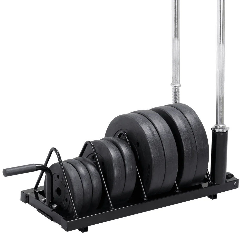 Yaheetech Horizontal Plate and Olympic Bar Rack - Image 6