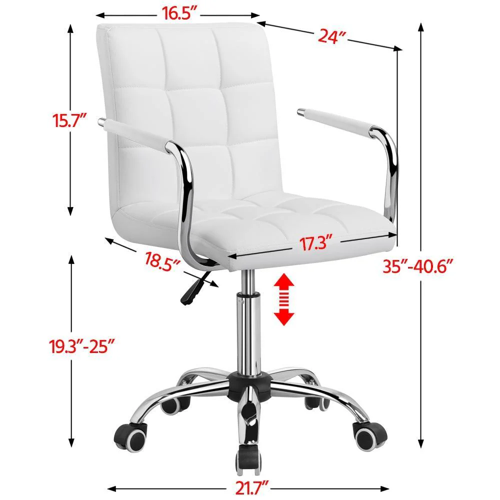 Yaheetech Armrests Modern PU Leather Office Chair - Image 5
