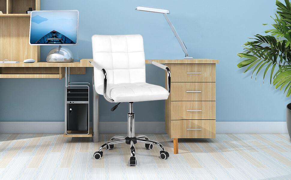 Yaheetech Armrests Modern PU Leather Office Chair - Image 9