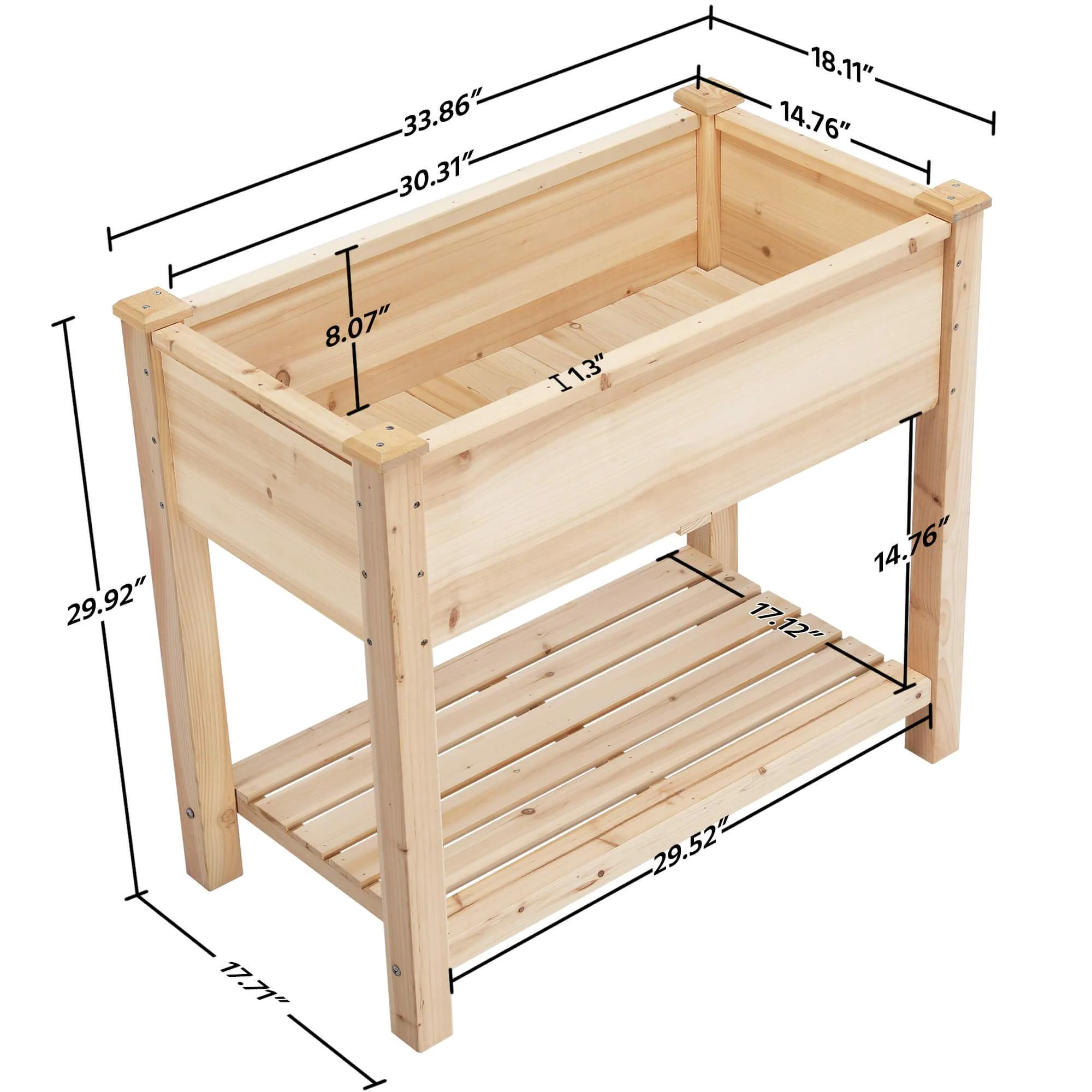 Yaheetech Wooden Planting Bed - Image 4