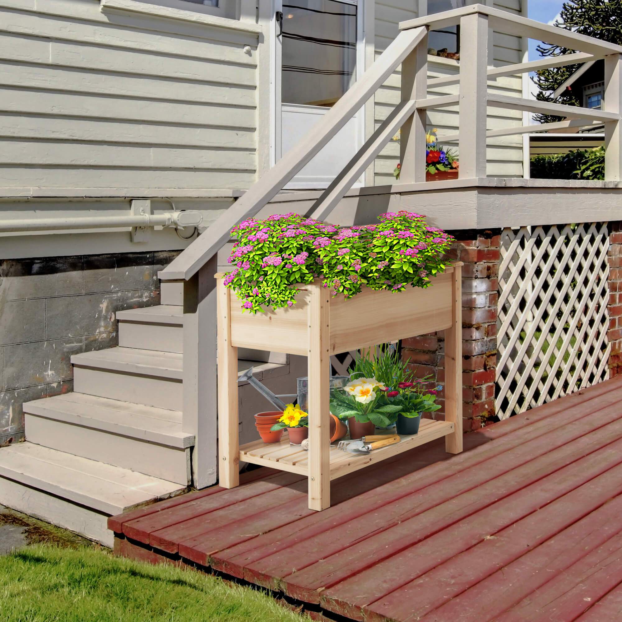 Yaheetech Wooden Planting Bed - Image 9