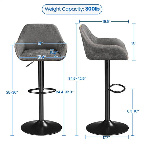 Yaheetech PU Leather Swivel Counter Height Barstools - Image 4