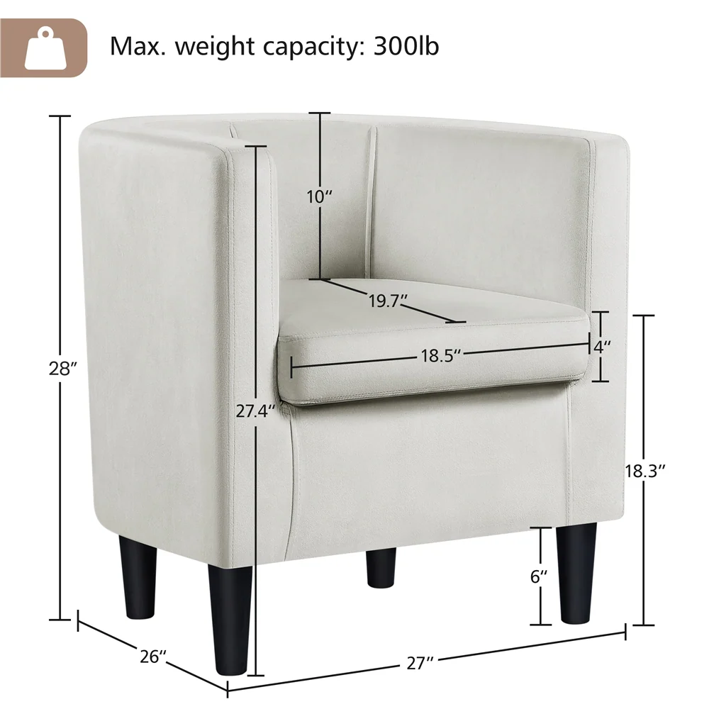 Set of 2 Barrel-Shaped Chair Accent - Image 2