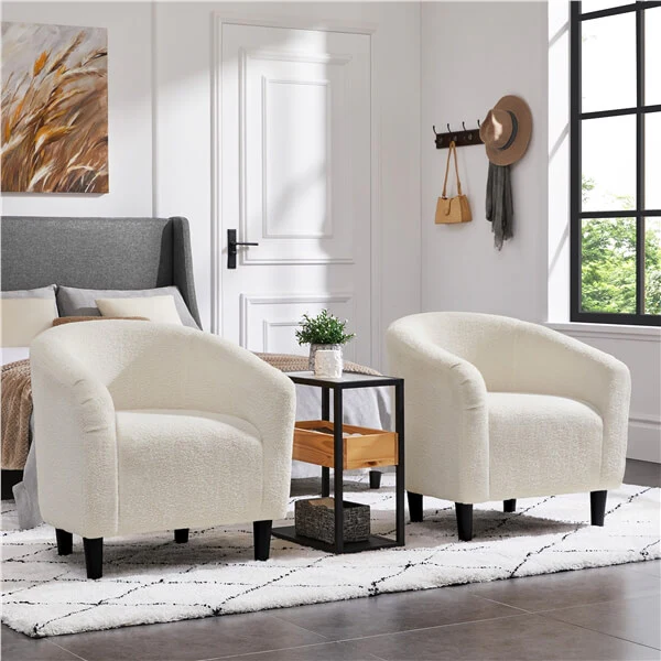 Set of 2 Boucle Club Chair - Image 3