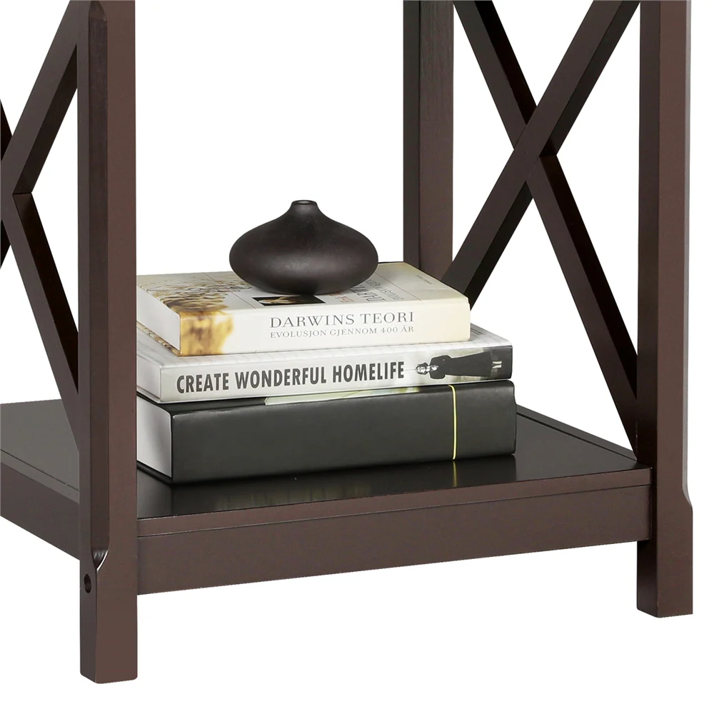 Yaheetech X Design End Table with 2-Tier Storage Shelf - Image 6