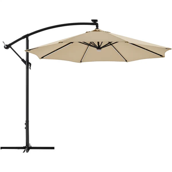 Yaheetech 10 FT Solar Powered LED Patio Umbrella Outdoor Cantilever Umbrella - Image 2
