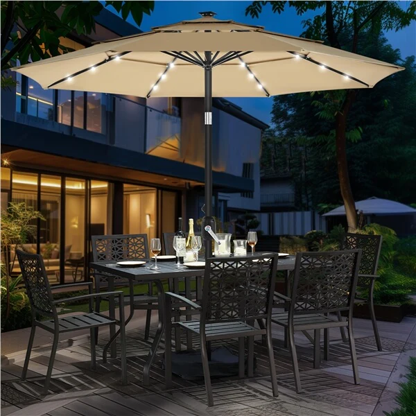 Yaheetech 10ft 3-Tier Vented Solar Patio Umbrella - Image 10