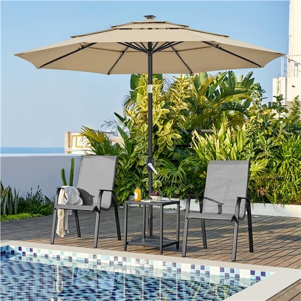 Yaheetech 10ft 3-Tier Vented Solar Patio Umbrella - Image 12