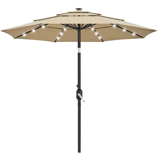 Yaheetech 10ft 3-Tier Vented Solar Patio Umbrella - Image 2