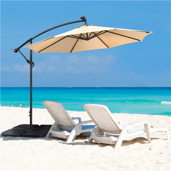 Yaheetech 10FT Solar Offset Umbrella with 32 LED Lights - Image 15