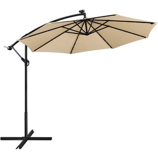 Yaheetech 10FT Solar Offset Umbrella with 32 LED Lights - Image 2