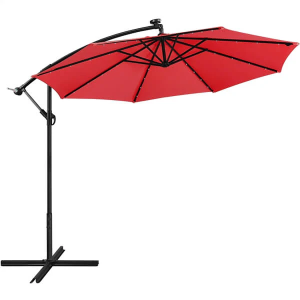 Yaheetech 10FT Solar Offset Umbrella with 32 LED Lights - Image 4