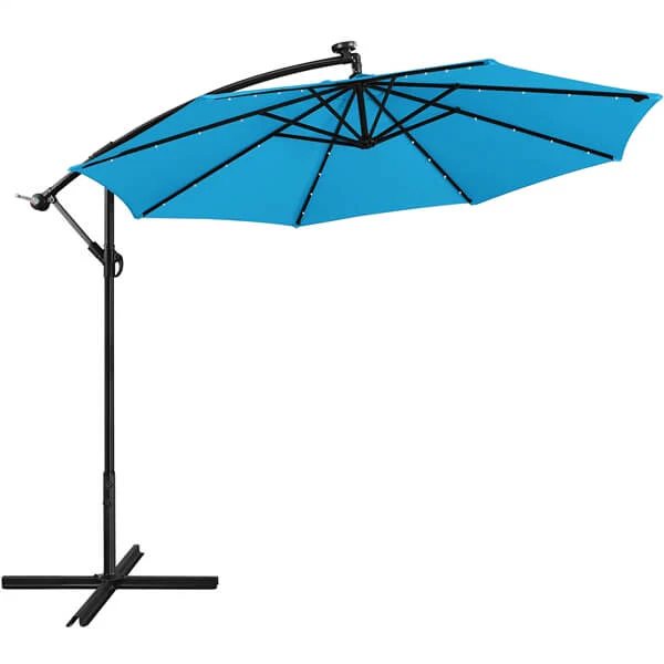 Yaheetech 10FT Solar Offset Umbrella with 32 LED Lights - Image 9