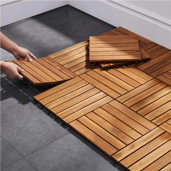 Yaheetech 10PCS Acacia Wood Interlocking Flooring Tiles - Image 12