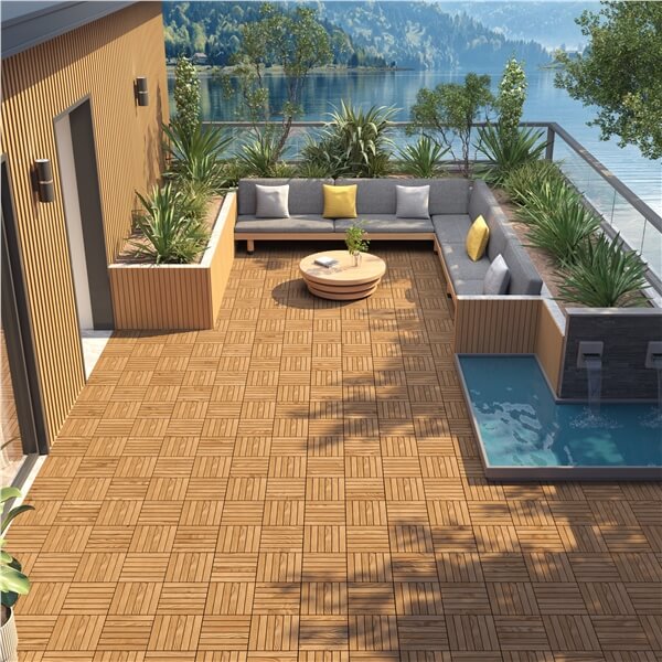 Yaheetech 10PCS Acacia Wood Interlocking Flooring Tiles - Image 16