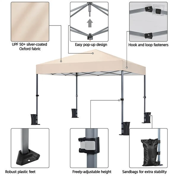 Yaheetech 10x10 1-Person Setup Pop Up Canopy Tent - Image 6