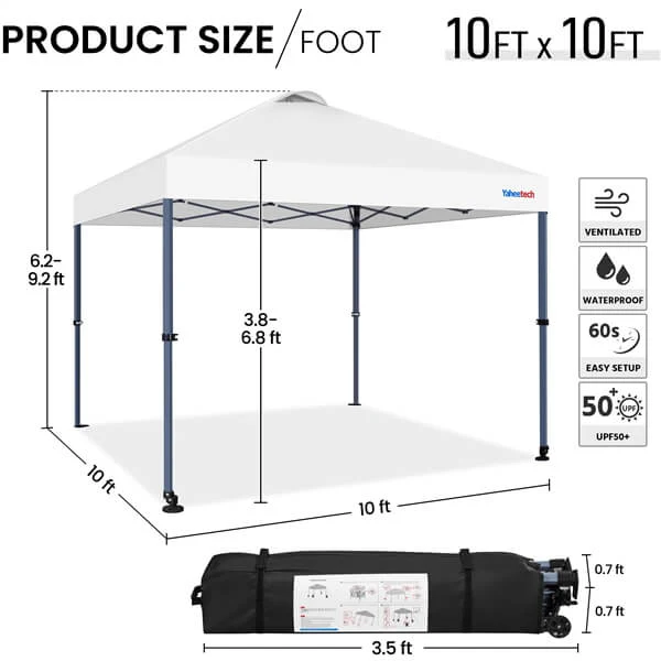 Yaheetech 10x10 Pop-up Canopy Tent with One Push Button - Image 5