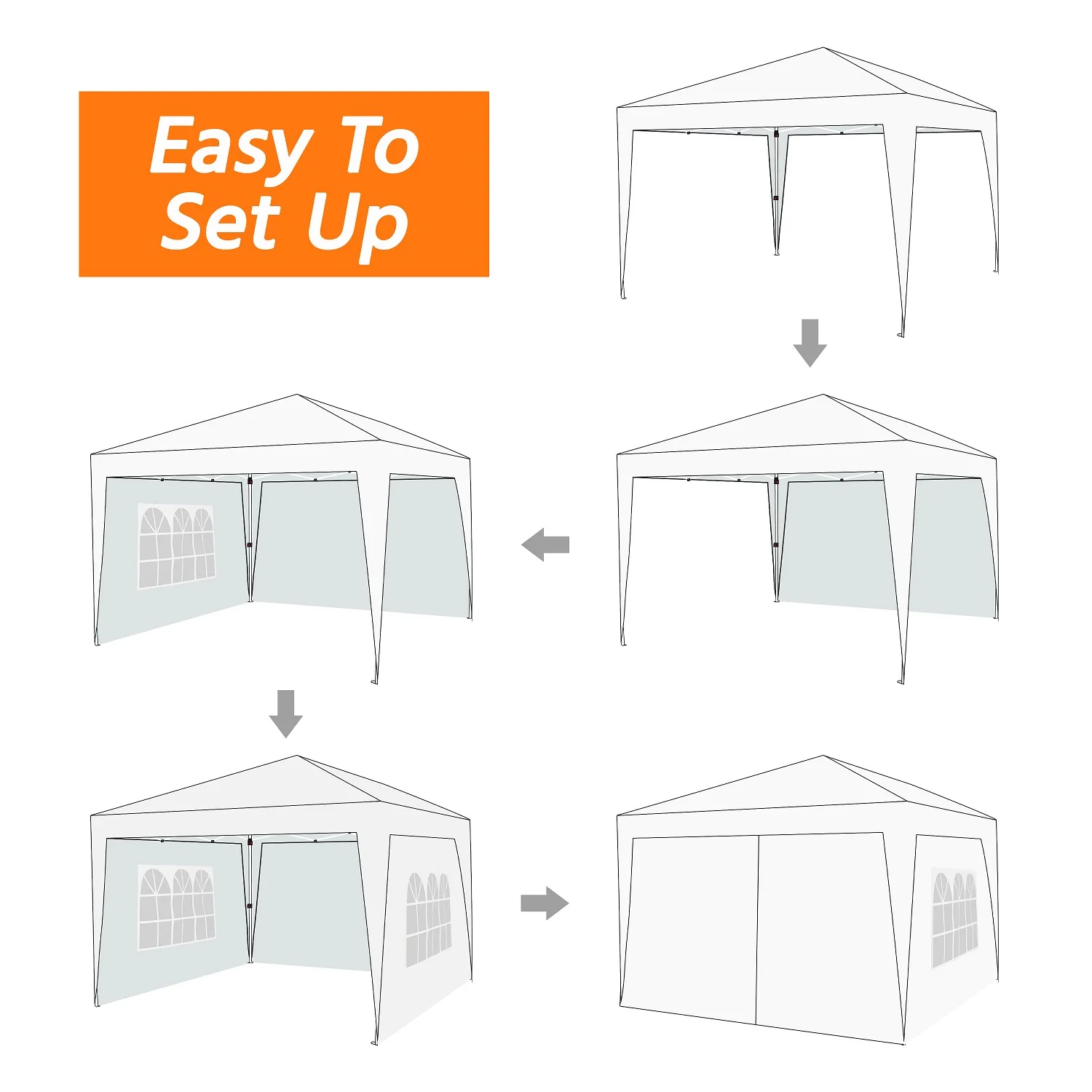 Yaheetech 10x10ft Canopy with Sidewall - Image 8