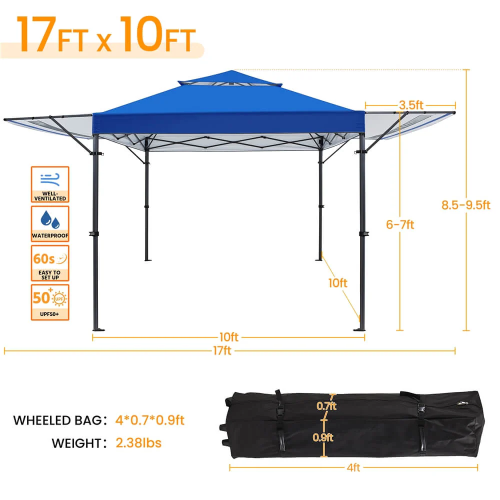 Yaheetech 10x17 Pop-up Gazebo Canopy - Image 3