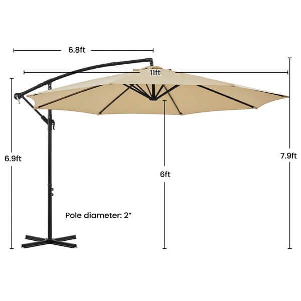 Yaheetech 11 ft Patio Offset Umbrella - Image 2