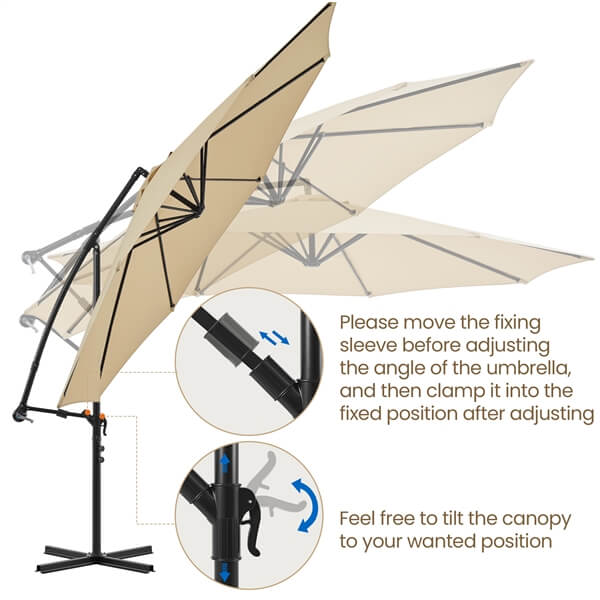 Yaheetech 11 ft Patio Offset Umbrella - Image 5