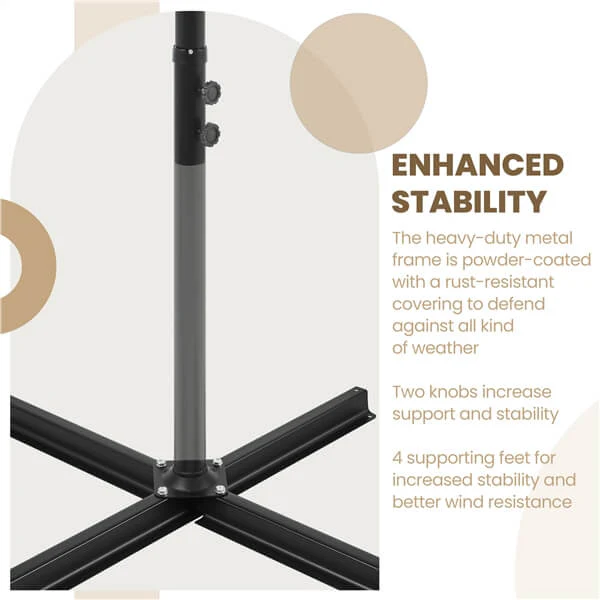 Yaheetech 11 ft Patio Offset Umbrella - Image 7
