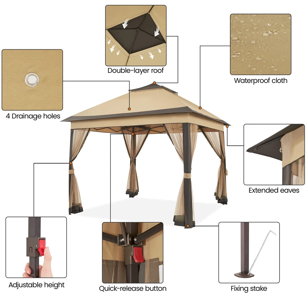 Yaheetech 11 x 11ft Patio Gazebo - Image 5