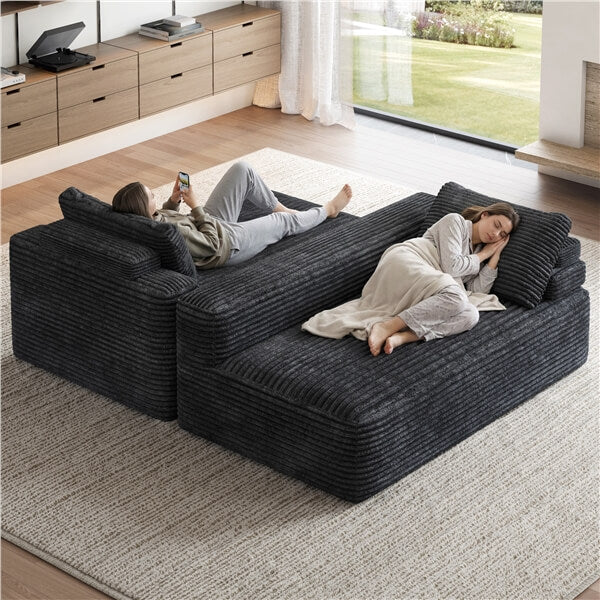 Yaheetech 110″ Corduroy Modular Sectional Sofa - Image 2