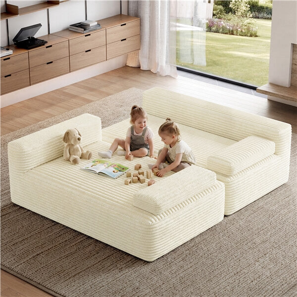 Yaheetech 110″ Corduroy Modular Sectional Sofa - Image 5