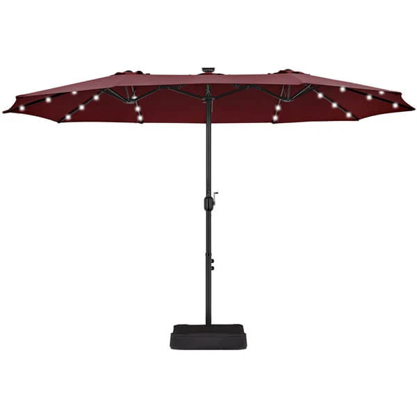 Yaheetech 13 ft Large Patio Umbrella with Solar Lights Double-Sided - Image 7