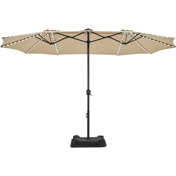 Yaheetech 15 ft Large Patio Umbrella with Solar Lights - Image 2