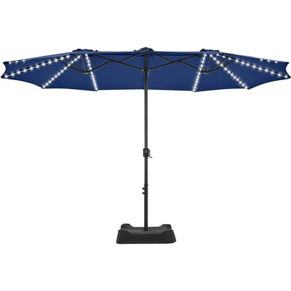 Yaheetech 15 ft Large Patio Umbrella with Solar Lights - Image 3