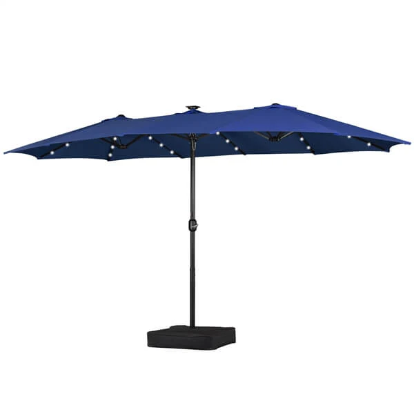Yaheetech 15 ft Large Patio Umbrella with Solar Lights Double-Sided - Image 4