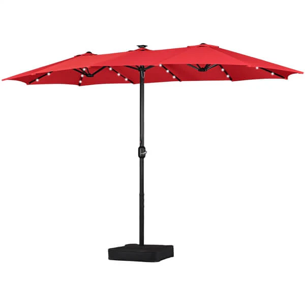 Yaheetech 15 ft Large Patio Umbrella with Solar Lights Double-Sided - Image 7