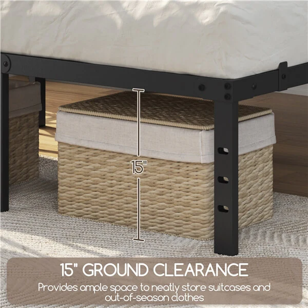 Yaheetech 16.5 Inch Metal Platform Bed Frame with Heavy Duty Steel Slat Support - Image 10