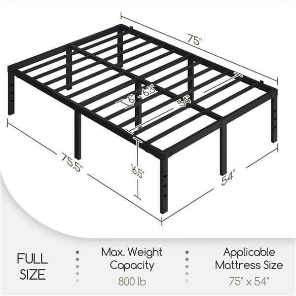 Yaheetech 16.5 Inch Metal Platform Bed Frame with Heavy Duty Steel Slat Support - Image 4